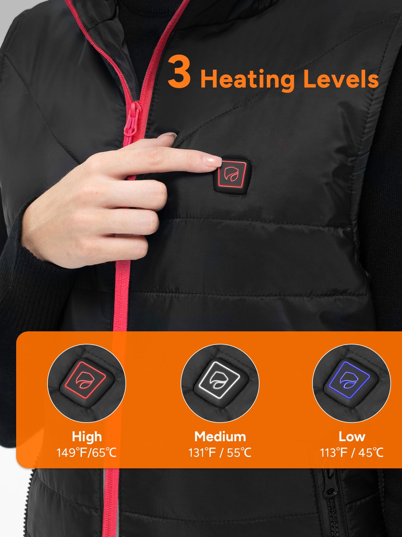 DR.PREPARE Gilet Riscaldato Uomo Donna Dimensioni Regolabili 3 Temperature Giubbotto Riscaldato in Pile Morbido Giacca Riscaldata USB Ricaricato per Attività all'Aperto Viaggio Sport Tempo Libero