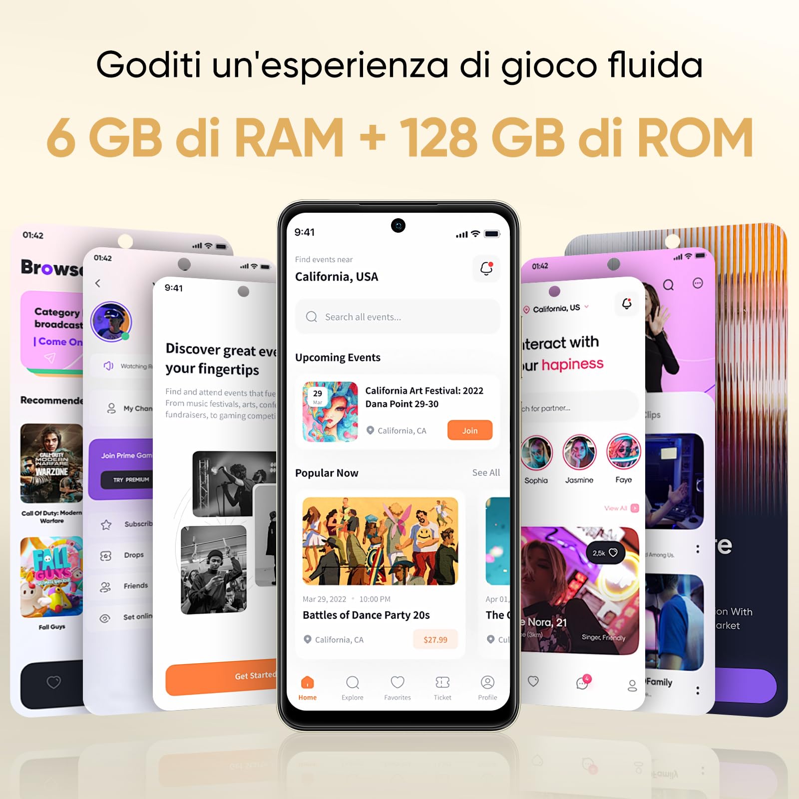 realme C65 Smartphone Android, 4G Telefono Cellulare, Schermo da 6,67'' per il comfort degli occhi, 12GB RAM dinamica, 128GB ROM, Fotocamera AI da 50 MP, G85 MediaTek Helio, Batteria da 5000 mAh, Oro