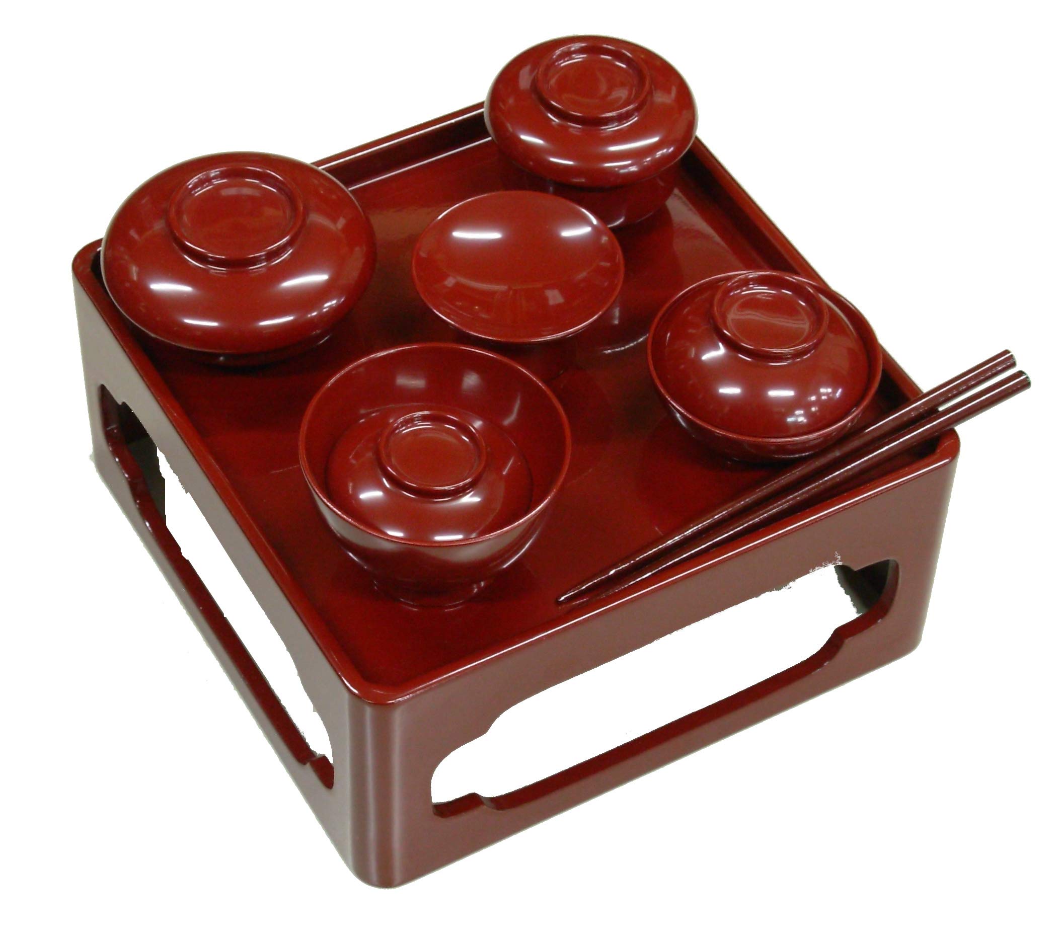 Amazon｜総木製 霊供膳 5.0 朱 会津製 霊膳 仏膳 真言宗 天台宗