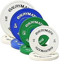EVERYMATE Fractional Olympic Bumper Plates Set - 1.25LB 2.5LB 5LB Change Weights Steel Insert Rubber Coated