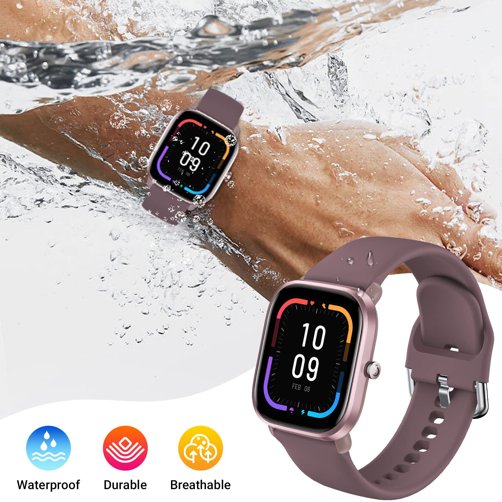 Higgs 5 Pezzi Cinturino Morbido 20mm Compatibile con Amazfit GTS 4 2 Mini/GTS 2 2e 3 4 42mm/Amazfit Bip U pro/Bip S/Bip S Lite/Bip Lite Donna e Uomo, Cinturini Sportivo Silicone,Bianca