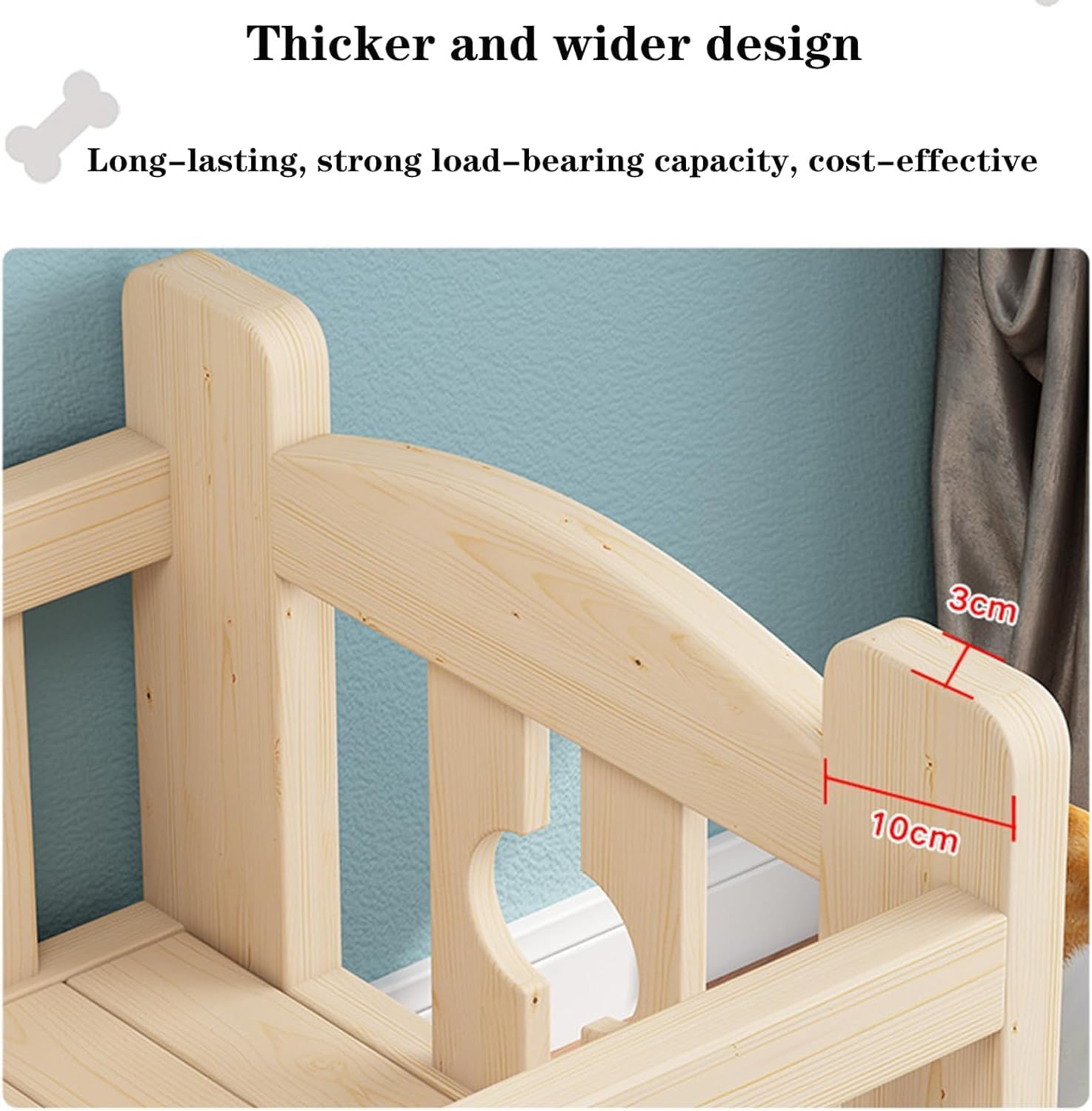 review Dog Bunk Bed for Small Medium Large Pet Double Layer Wood Frame Pet Bed Removable Double Layer Pet Bed with Stairs Cat Home with Lounging Platform Multiple (Size:100x65x80cm)