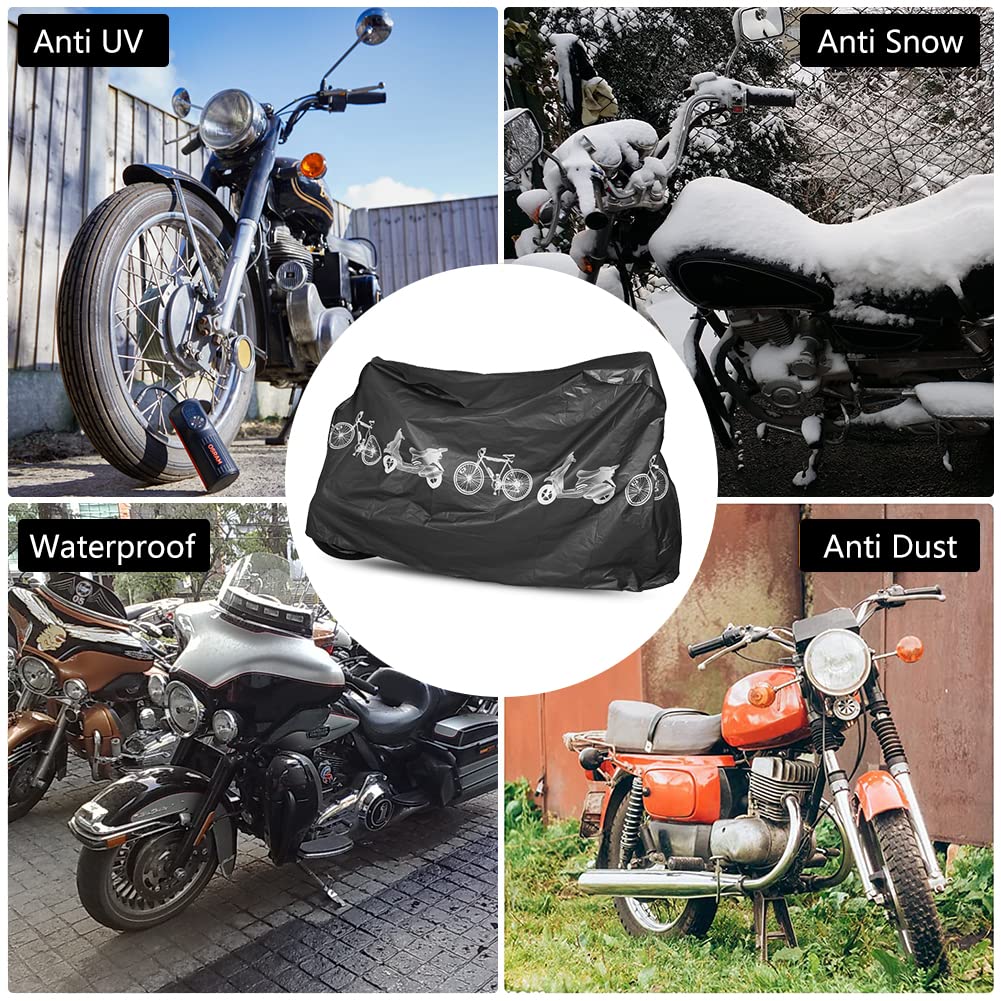 Housse De Vélo Imperméable AOMiGT 210x100cm - Protection Anti-UV, Poussière, Pluie | Pour VTT, Moto, Trottinette