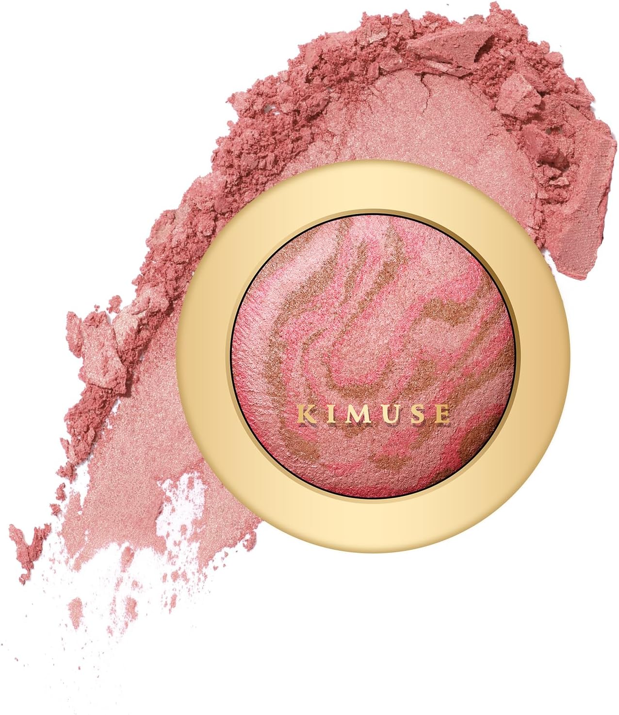 KIMUSE Baked Blush, Lighting Glow Marbleized Blush Powder Blush, Contour & Highlight Face for a Creamy Lightweight Natural Finish