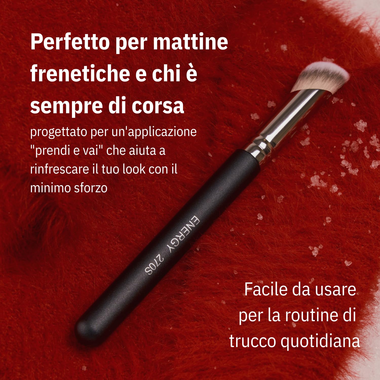ENERGY 270s Pennello Correttore Angolato per Occhiaie & Copertura Precisa – Pennello Trucco per Liquidi e Creme con Setole Sintetiche Vegane