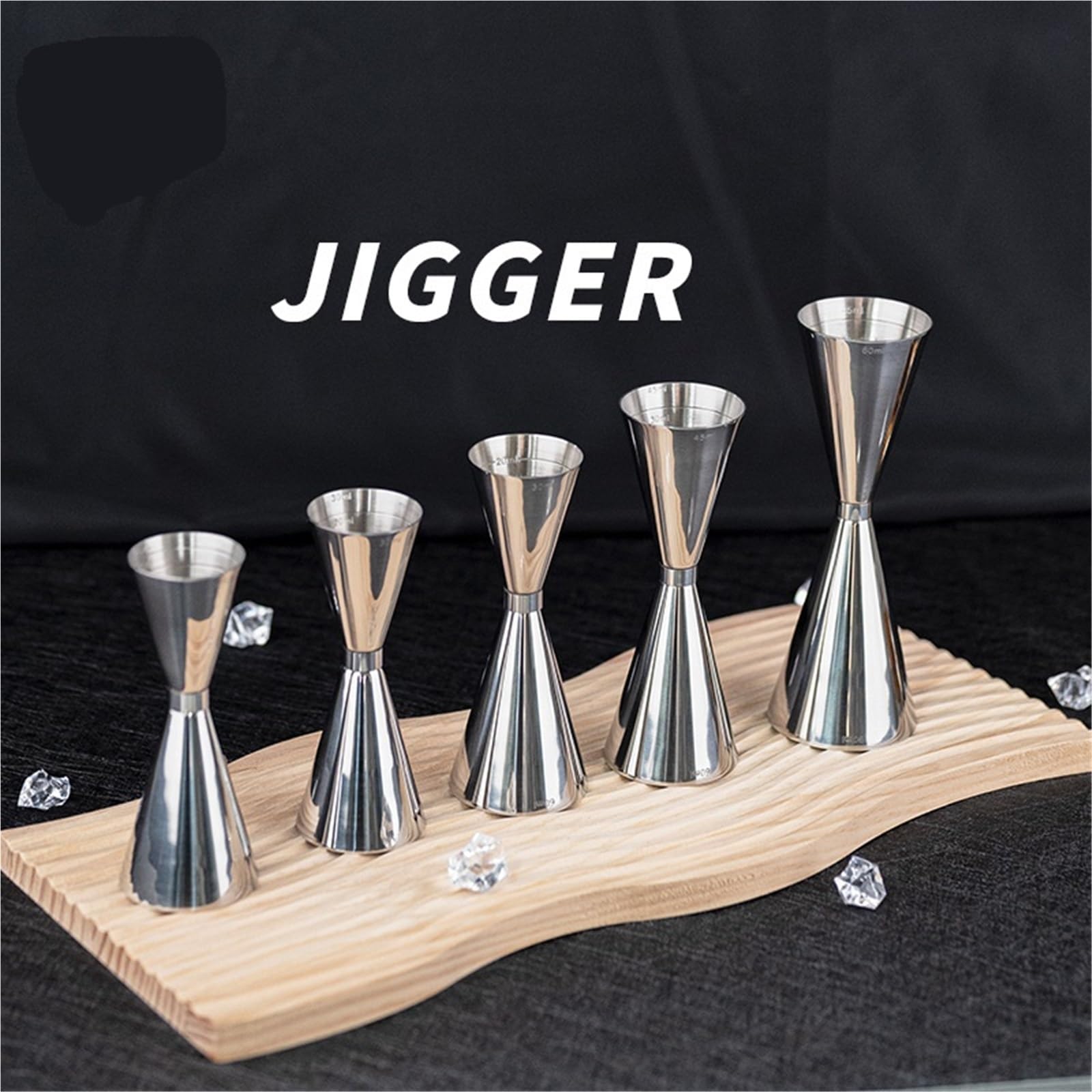 Jigger à Cocktail conique en acier inoxydable 304, multicolore, 30/45/60/90ml(5pcs 30 60ml)