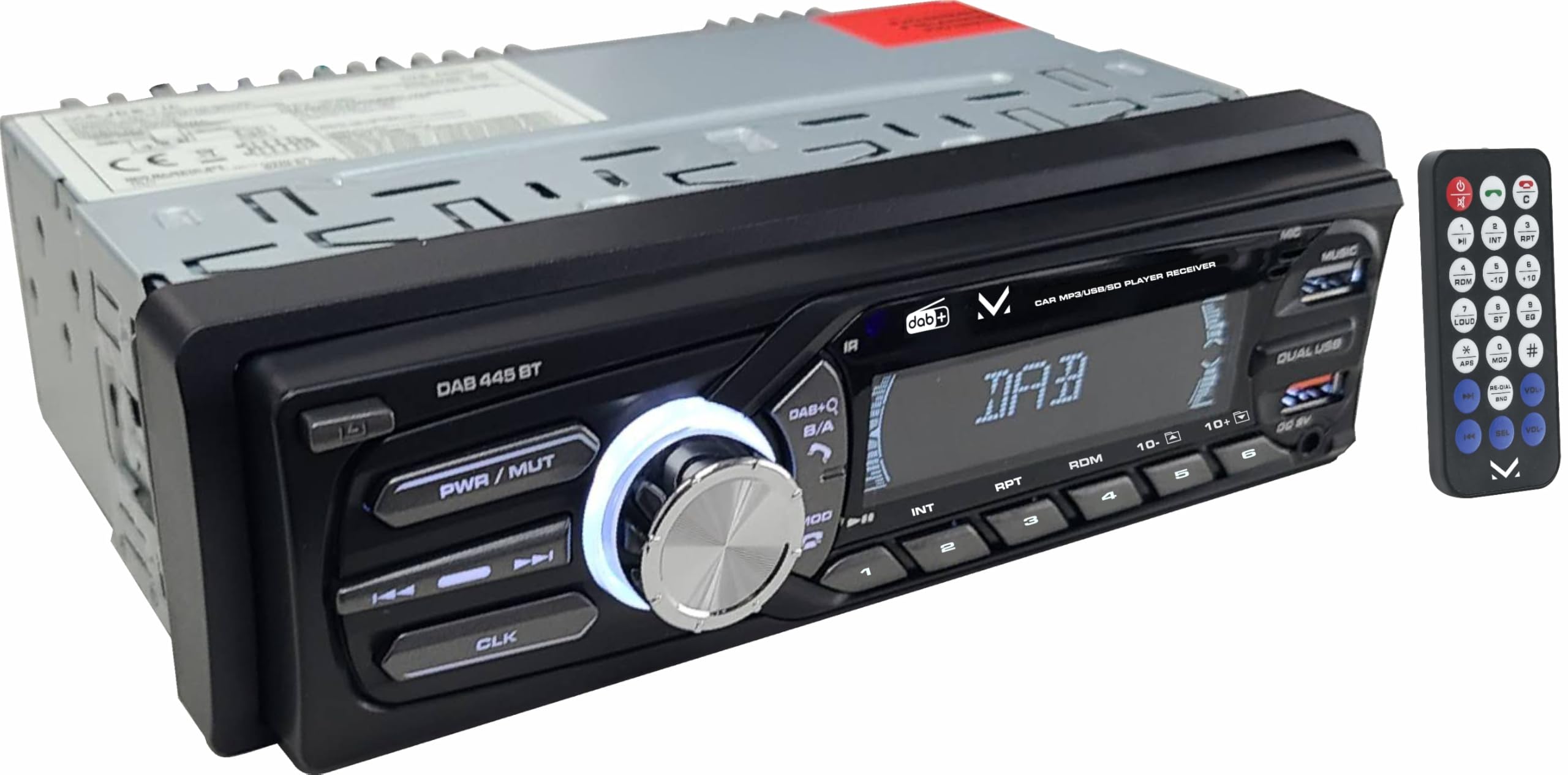 Majestic DAB 445 BT - Autoradio RDS FM stereo/DAB+ PLL, Bluetooth, Doppio USB, Ingressi SD/AUX-IN, Frontalino estraibile, Telecomando, 180W (45W x 4ch), Nero