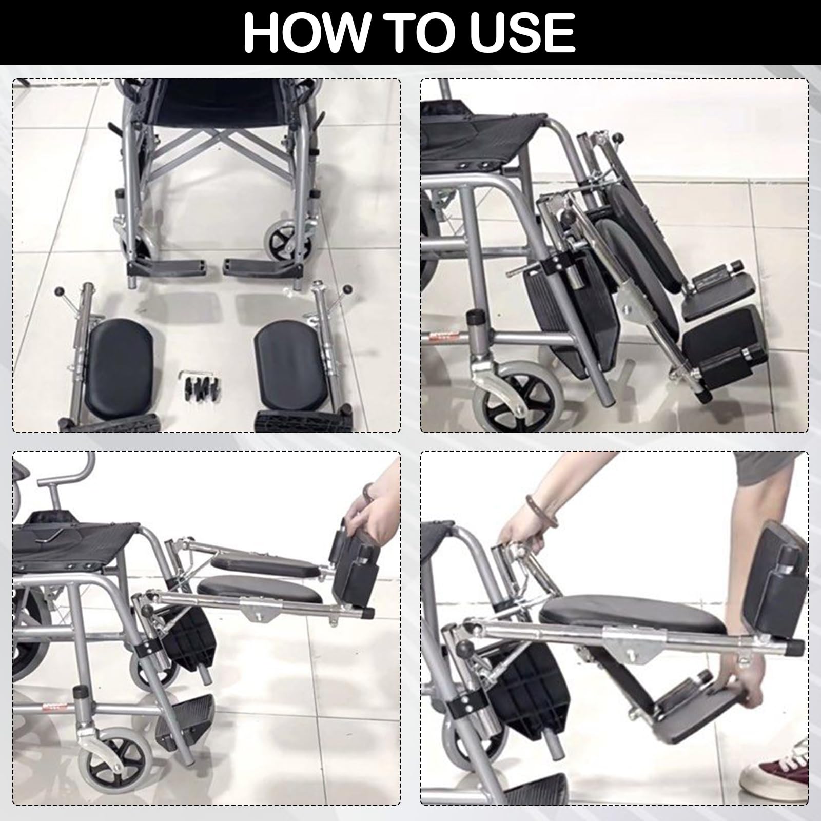 ReposapiéS Elevables Para Sillas De Ruedas, Reemplazo Universal De ReposapiéS áNgulo Ajustable De 90° A 180° Capacidad De Carga De 100 Kg Para Personas Con Discapacidad Y Personas Mayores (Par)