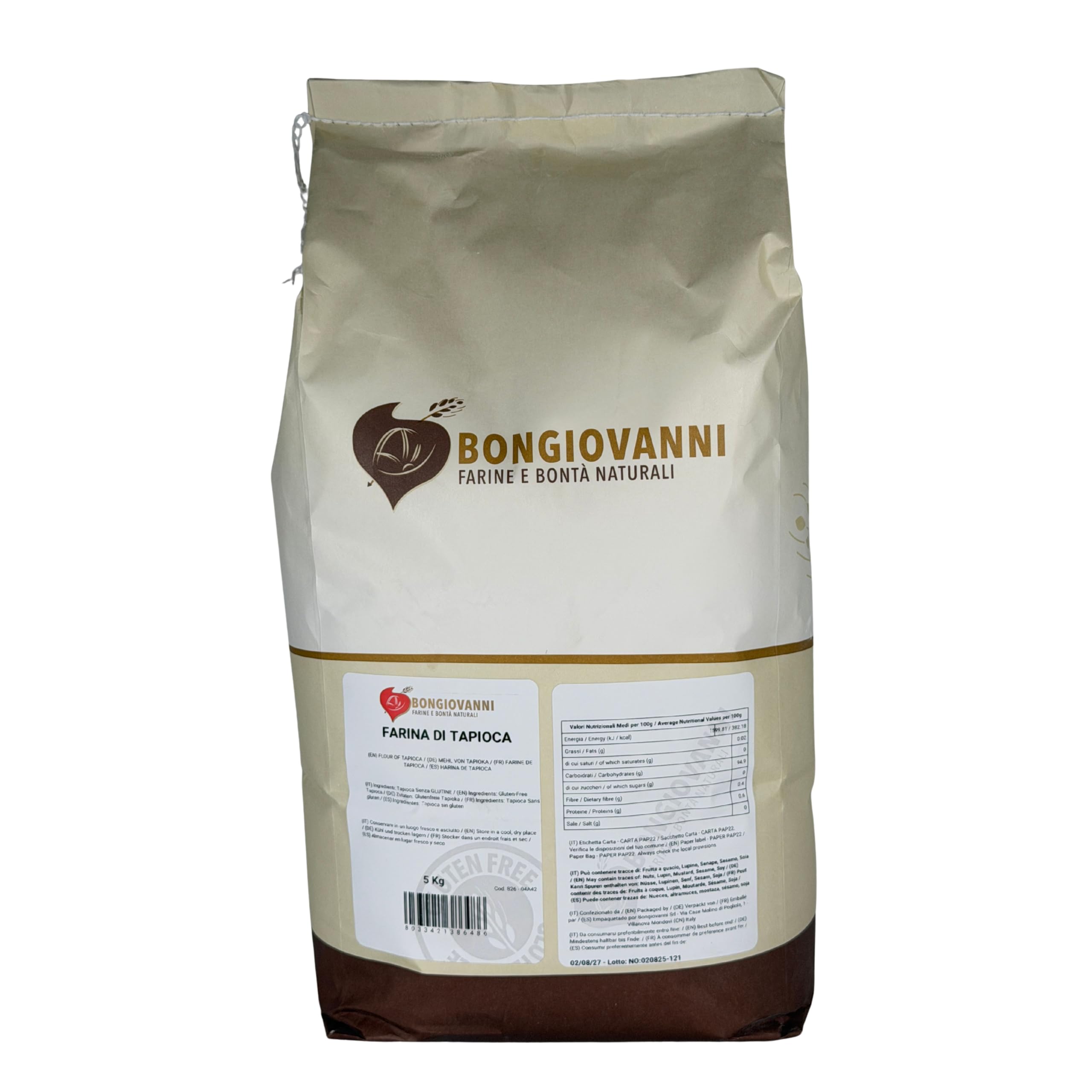 BONGIOVANNI FARINE E BONTA' NATURALI Farina di Tapioca 5Kg