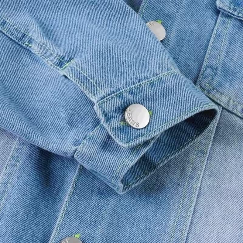 Girls Minnie Mouse Denim Jacket, Light Blue Jean, Button-Up, Long Sleeve4