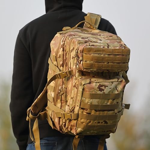 Miniatura 5 de Lawaia Mochila táctica Militar Caza Senderismo Rucking Mochila con Pesas Accesorios Pesca Camping Bolsa 50L para Hombres, CP, Ocio al aire libre