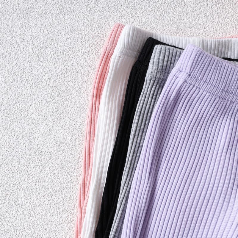 5 Pack Toddler Girl Pants Baby Girl Solid Ribbed Pants Toddler Girls Bottoms Leggings Newborn Cotton Jogger - Image 6