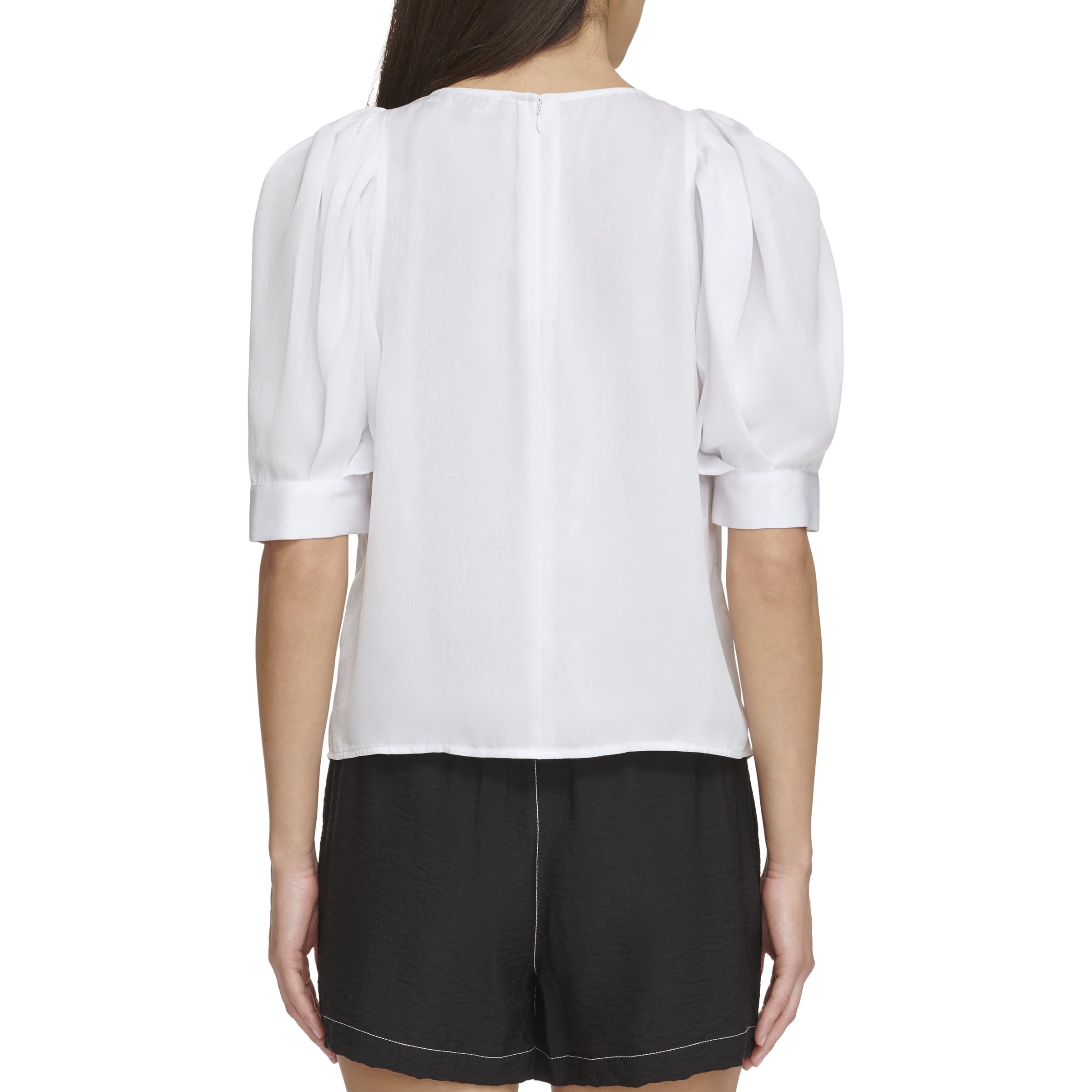 DKNY Damen 3/4 Sleeve Satin Blouse Blouse (1er Pack)