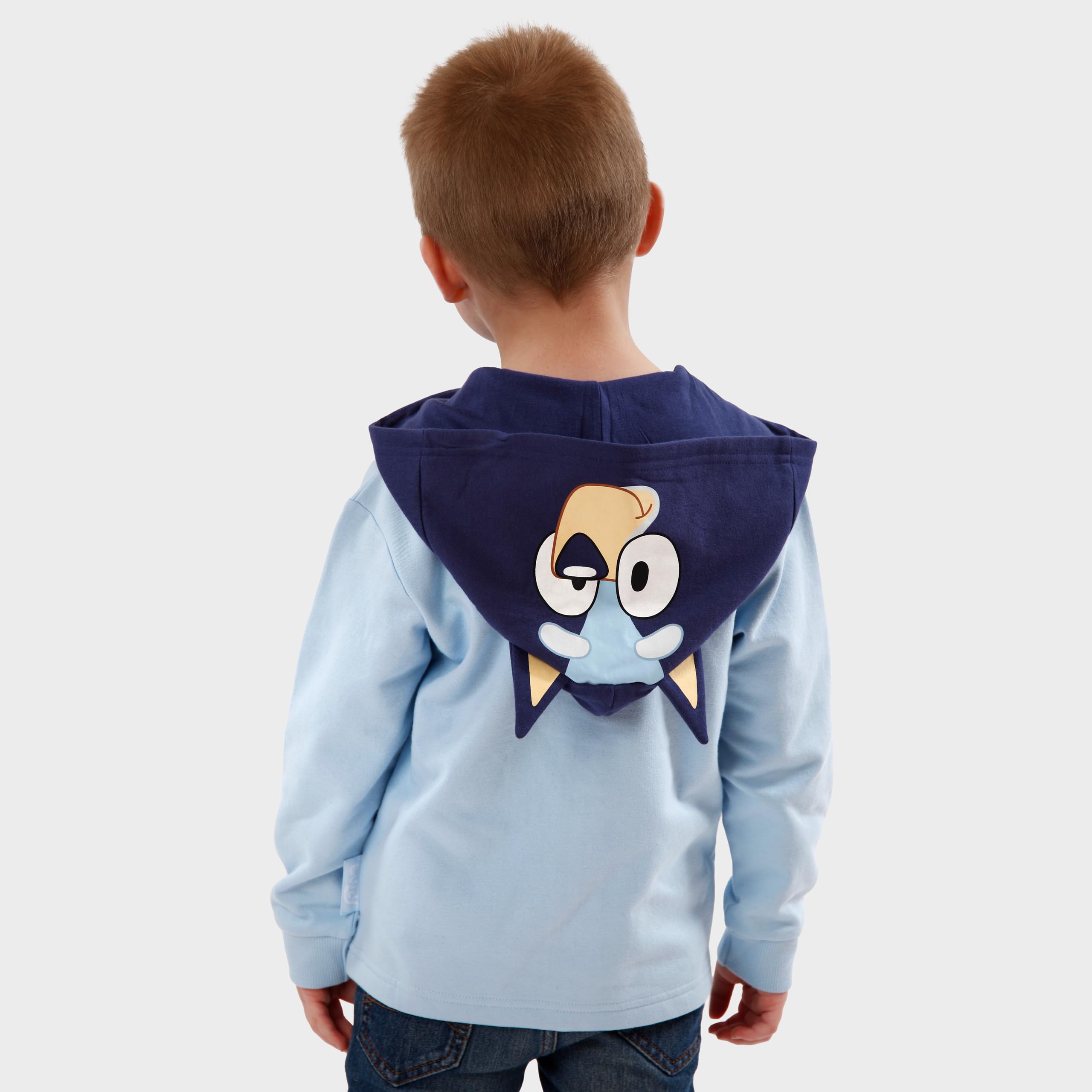 Bluey Niebieska Z Kapturem Z Uszami 3D | Bluza Z Kapturem | Kostiumowa Bluza Z Kapturem Dla Chłopców | Oficjalny Towar