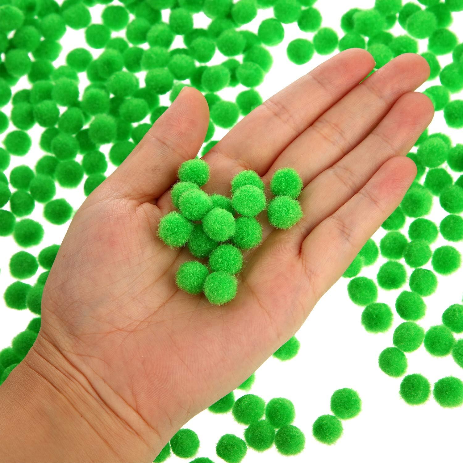 Shappy 2000 Pieces 0.5 Inch Pom Poms Arts and Crafts Pom Poms Balls for Creative Craft DIY and Hobby Supplies (Fruit Green)