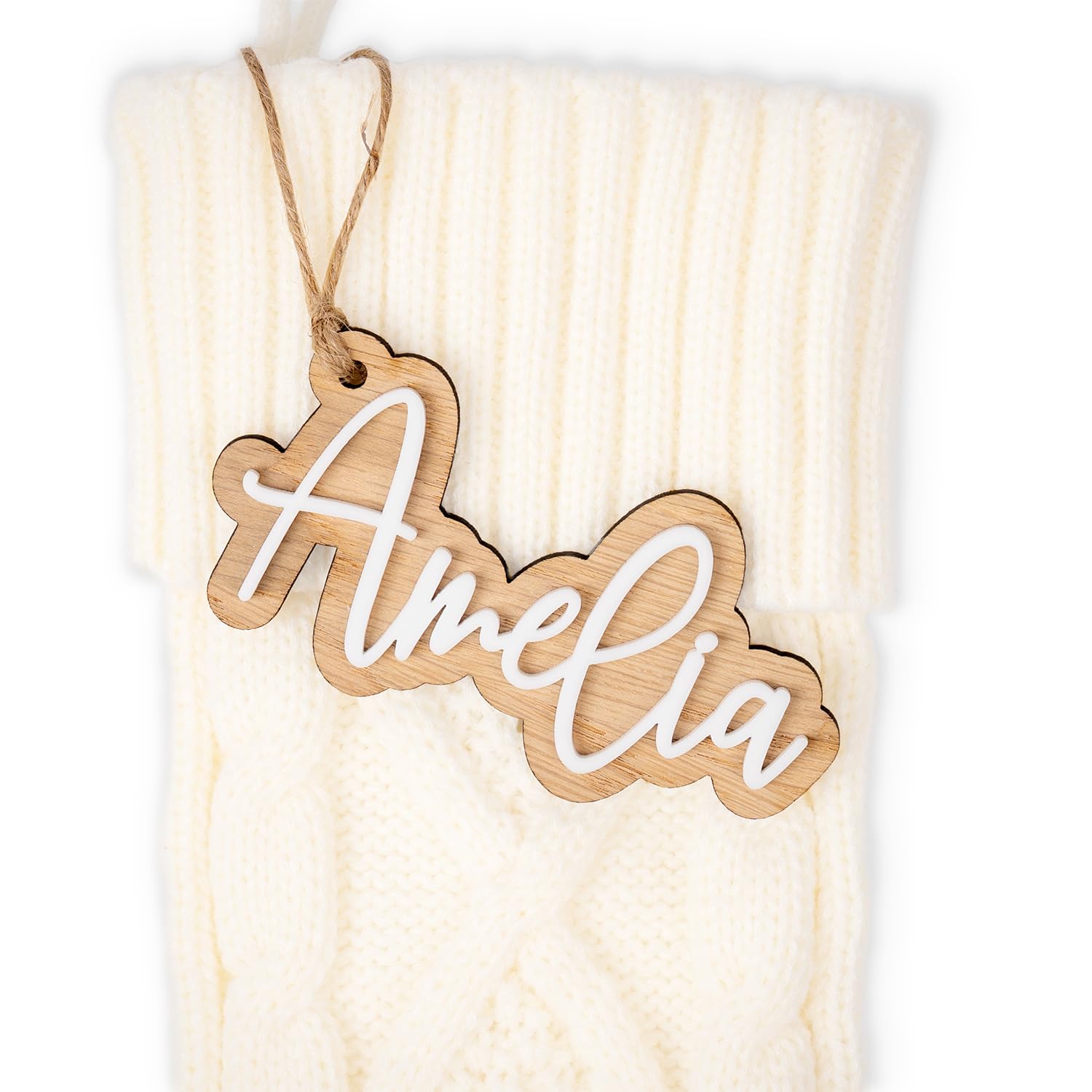 Personalised Christmas Stocking Tag | Wooden Present Tags | Custom Stockings Tags | Name Labels for Girls Boys