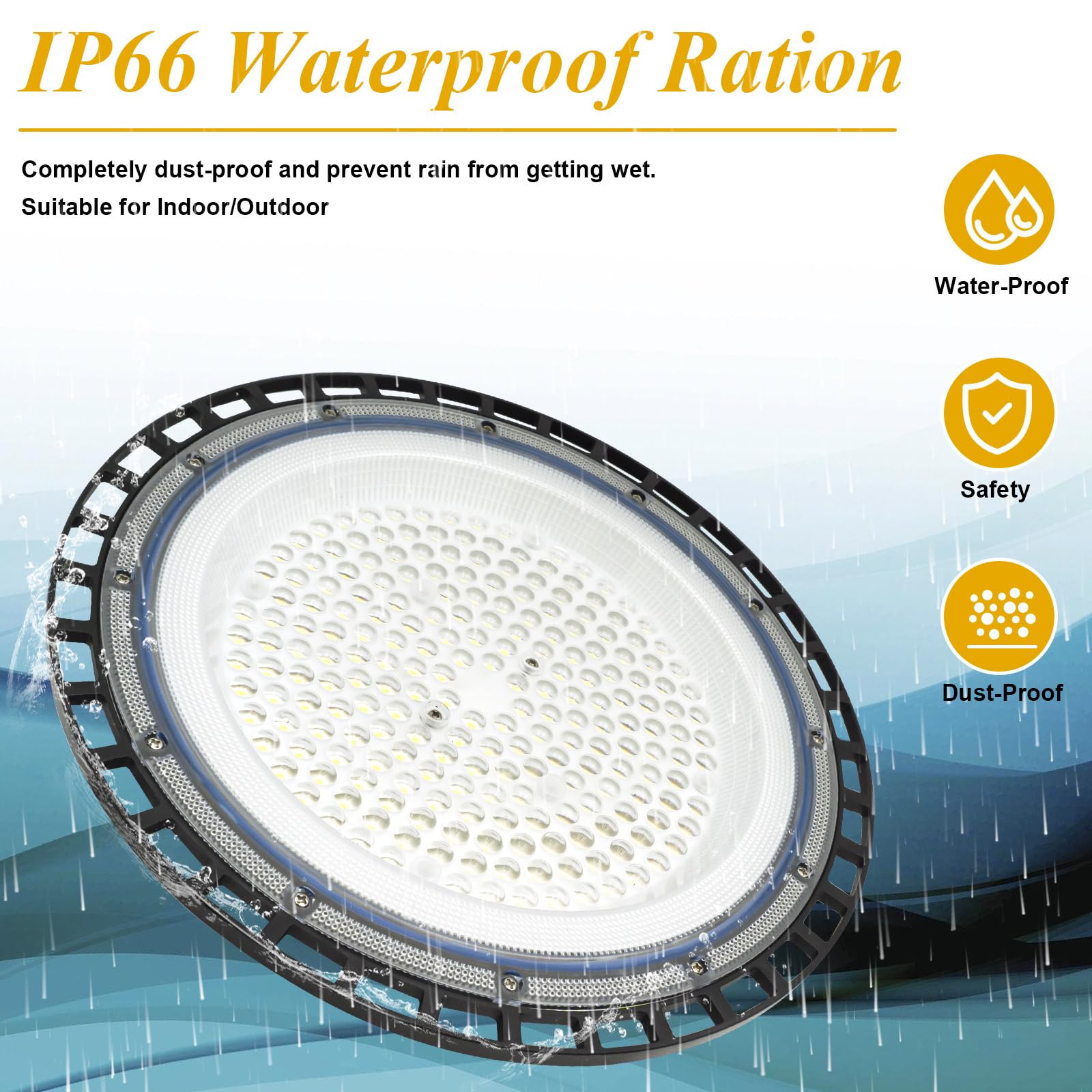 4Pack 200W Faretto LED UFO Lampadario Lampada da Officina Industriale 6500K Bianco Freddo Faro Proiettore High Bay Light per Fabbrica Magazzino Stadio,Garage,Officina