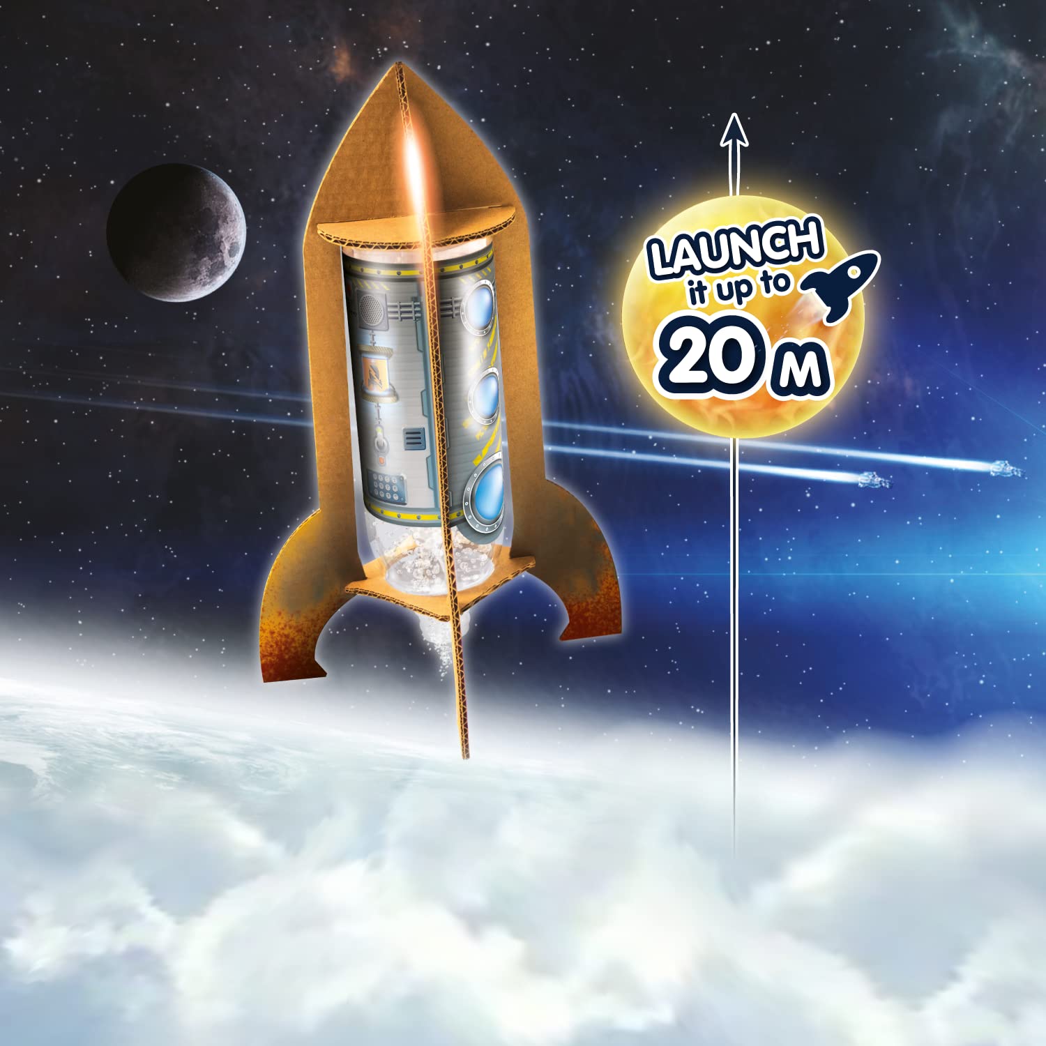 Science4you: Super Rocket Launch | Desarrolle, prueba y lanza tu propio cohete increíble | Kit STEM de 25 piezas con 13 experimentos | A partir de 8 años