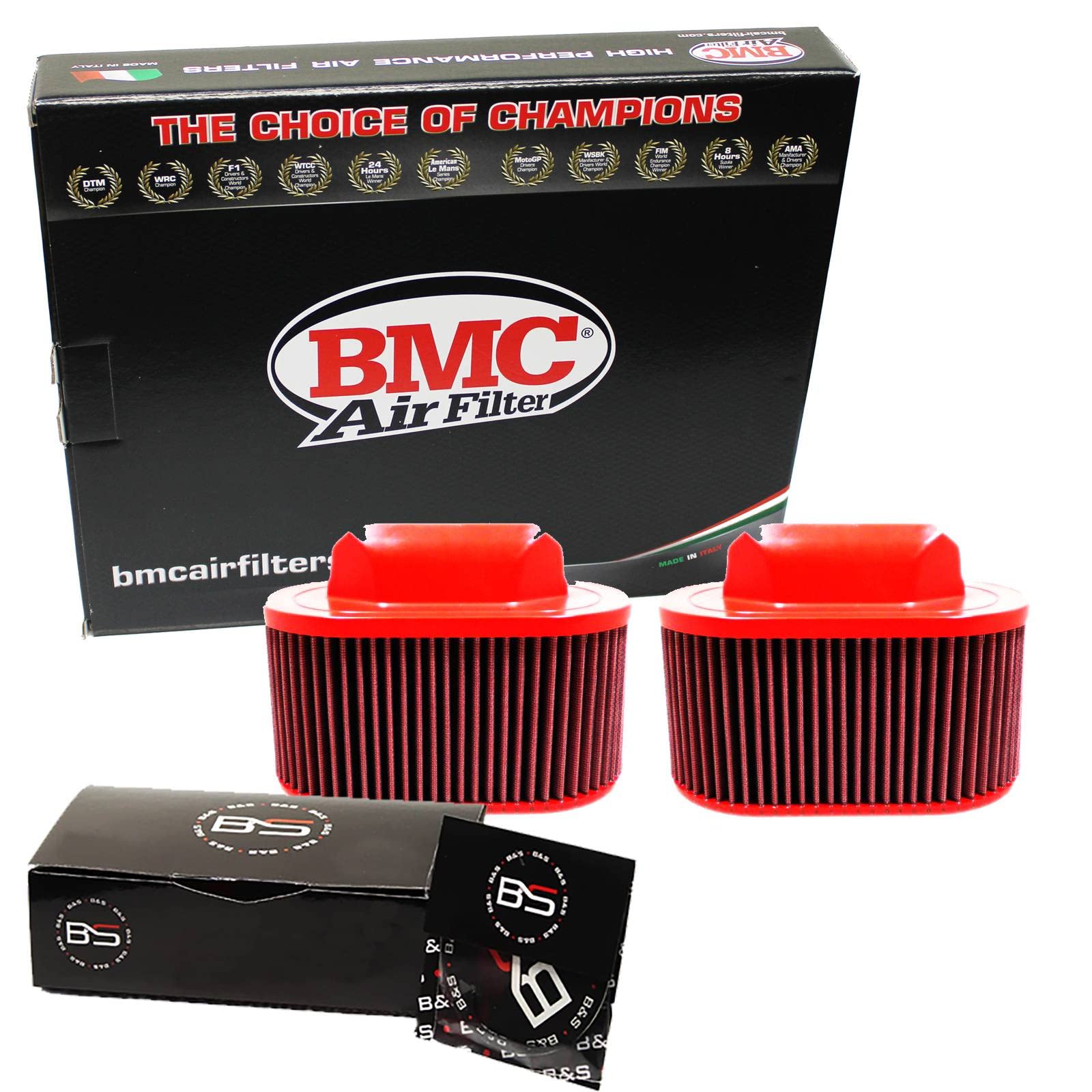 B&S Kit Filtro Aria Sportivo Aspirazione Rigenerabile Lavabile FB789/04 con Profumatore Interni