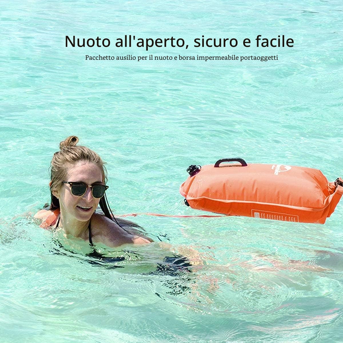 Naturehike 28L Boa da Nuoto Due Sacchi D'aria Boa da Nuoto Borsa da Spiaggia Impermeabile con Cinturino Regolabile per Nuotatori Spiaggia Costiera