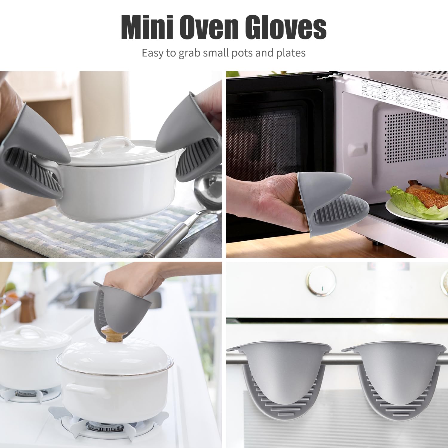 Set Di 2 Guanti Da Forno E Presine In Cotone - Design Simpatico A Chef, Alta Protezione Dal Calore, Facili Da Lavare, Per Forno, Griglia E Cucina