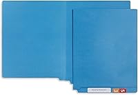 Vista 4 de Blue Summit Supplies 100 carpetas de archivos con pestañas finales azules, carpetas con pestañas finales, archivos de pestañas de corte recto