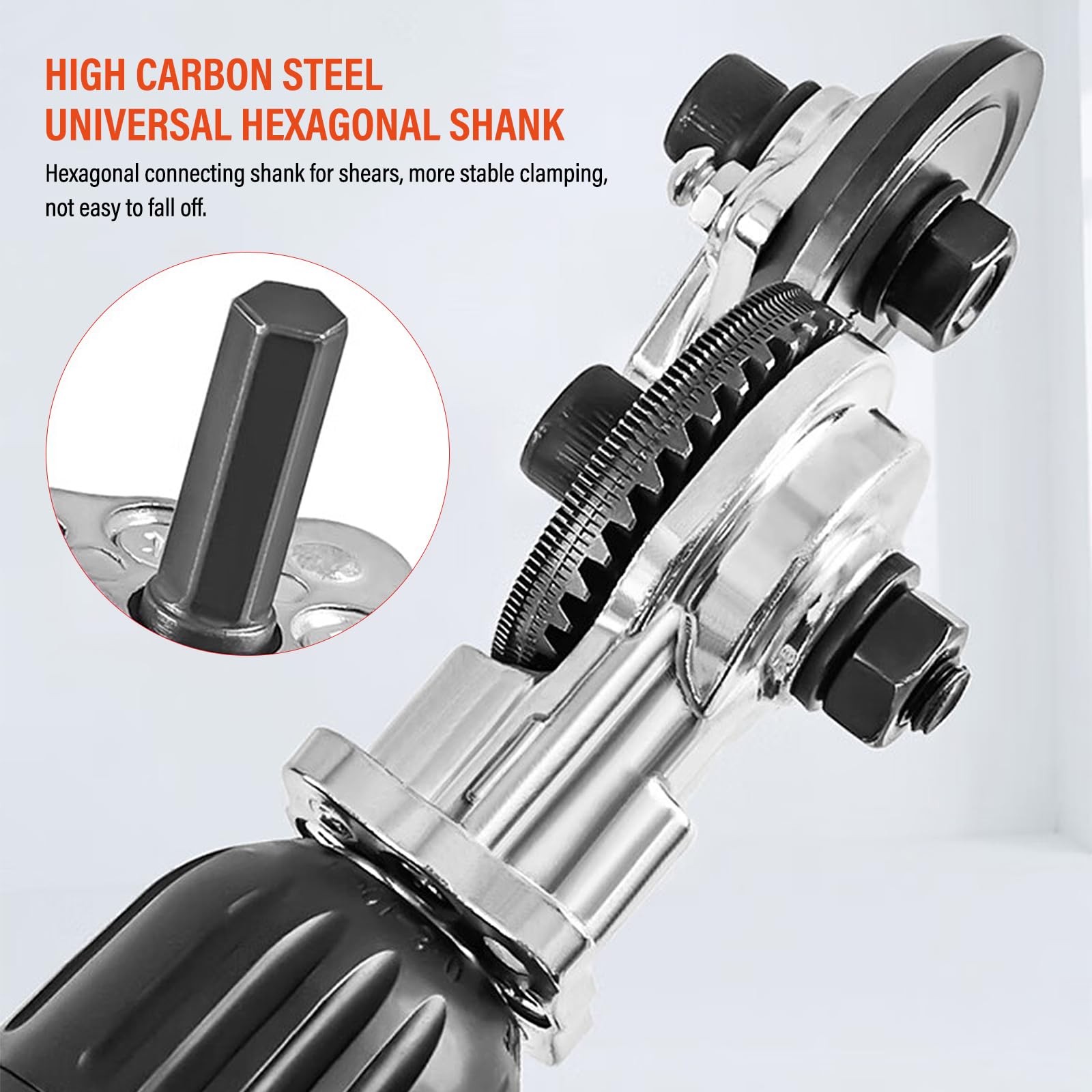 Cortador de Chapa, Tijeras de Chapa Eléctricas, Accesorio de Taladro Eléctrico para Cortar Placas de Hierro Acero Cobre Aluminio
