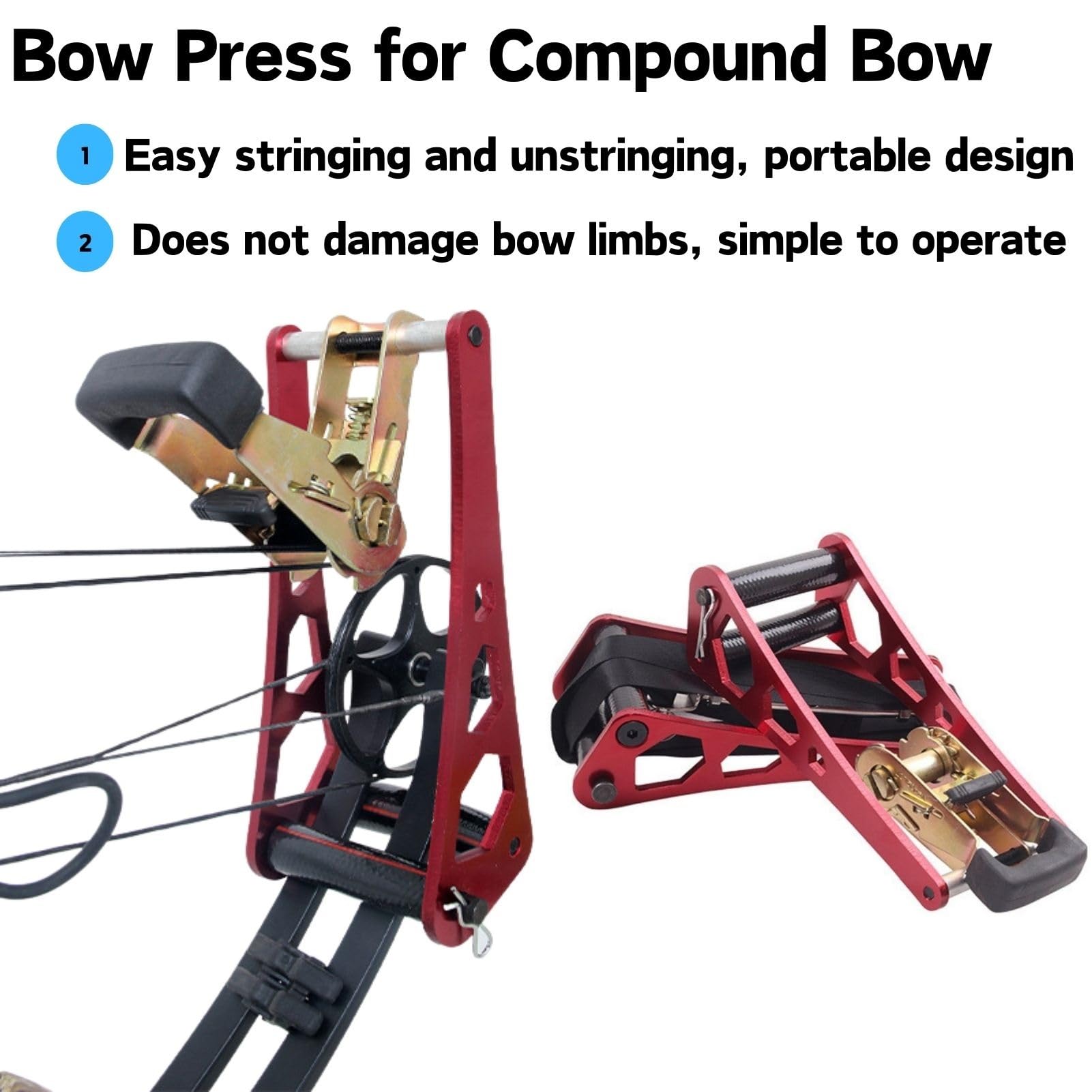 Bogenpresse Compoundbogen, Tragbare Bogensehnenwechsler Einstellwerkzeug Compound Bow Bogenpresse Bogenschießen Zubehör
