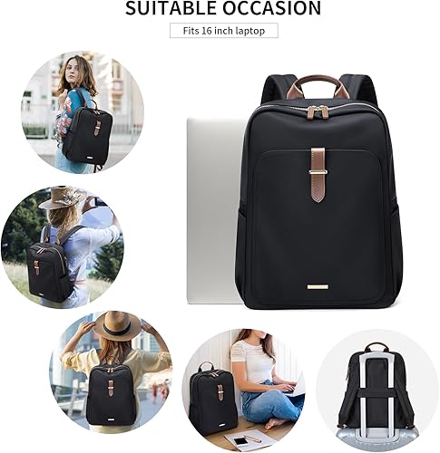 Miniatura 7 de GOLF SUPAGS Mochila para laptop para mujer, mochila informal para trabajo, viajes, para cuadernos de 1416 pulgadas, Negro -, Moderno