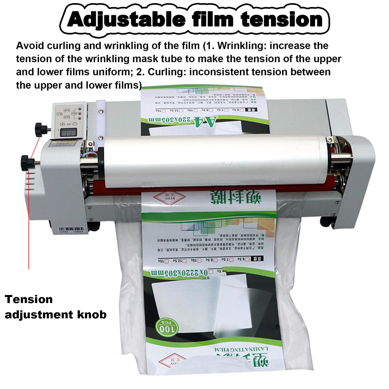 Laminatore a caldo e a freddo, controllo elettronico della temperatura, display digitale, macchina per laminazione termica a rotolo mono e bifacciale da 700 W, per documenti, foto, biglietti