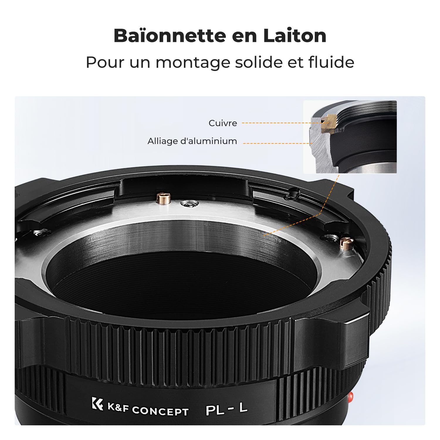 K&F CONCEPT PL-L Adaptateur Objectif Compatible avec Le Convertisseur Objectif PL pour Appareils Photo à Monture L