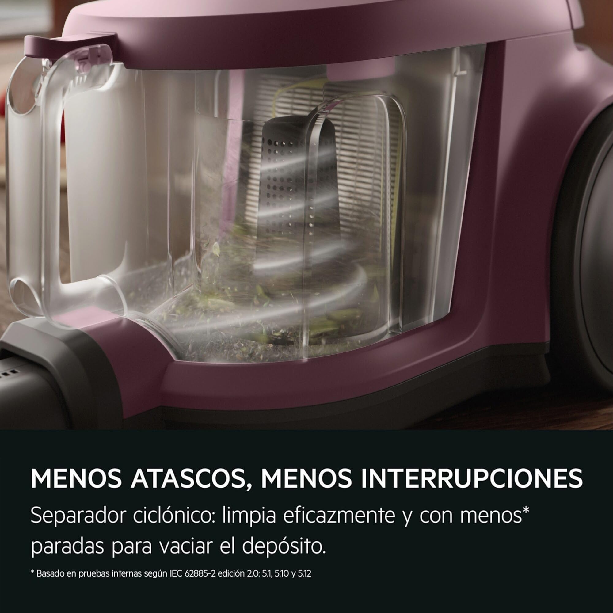 AEG Aspiradora de Trineo Sin Bolsa AL51C1DRF, 1000W, Filtro Hygiene Lavable, 78dB, Depósito de 2L, Radio de Acción de 9m, Adecuado para Suelos Duros y Alfombras, Rojo