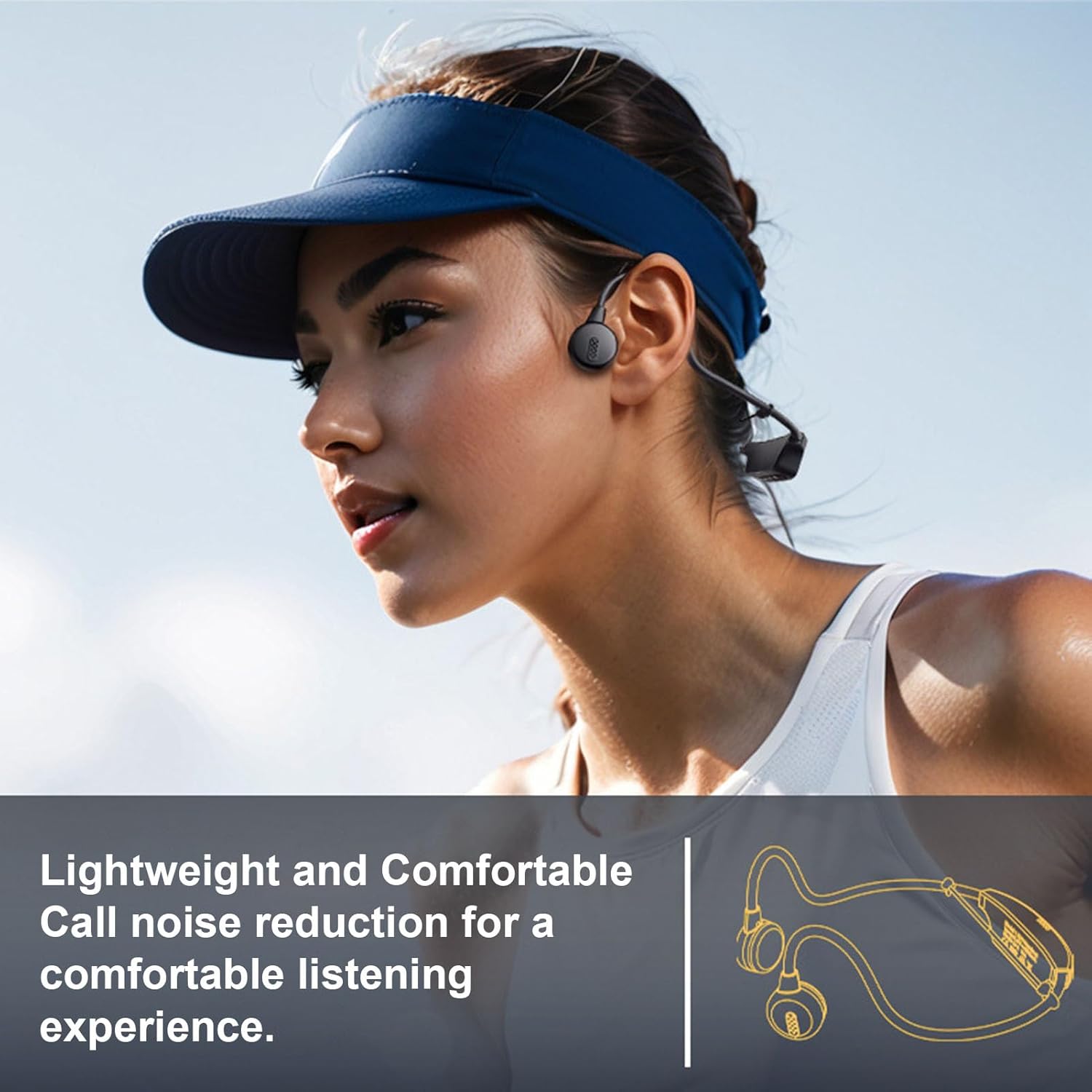 FOSA Bone Conduction Sport Headphones, 16G MP3 Swimming Diving Headset, Immersive Sound for Cycling, Running, Fitness, with Sticker Pack (Black)