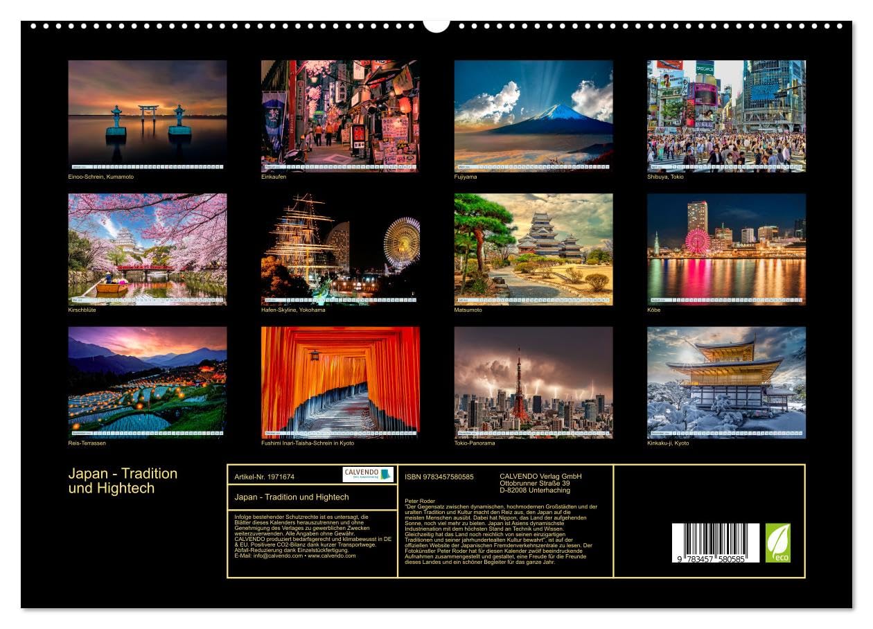 Japan - Tradition und Hightech (hochwertiger Premium Wandkalender 2026 DIN A2 quer), Kunstdruck in Hochglanz: Fernöstlicher Inselstaat zwischen Tradition und Moderne. (CALVENDO Orte)