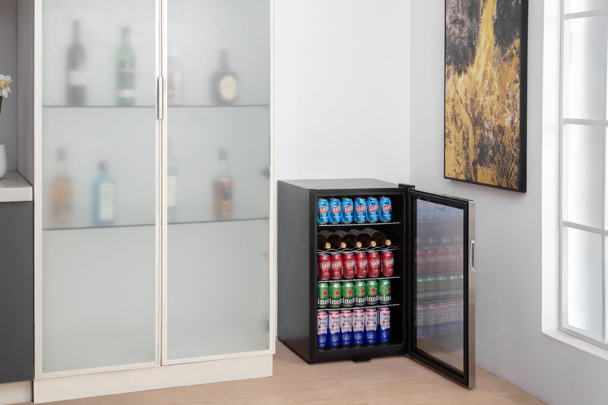 Subcold Super115 LED - Under-Counter Fridge | 115L Beer, Wine & Drinks Fridge | LED Light + Lock and Key | Energy Efficient (Stainless Steel, 115L) — view 5