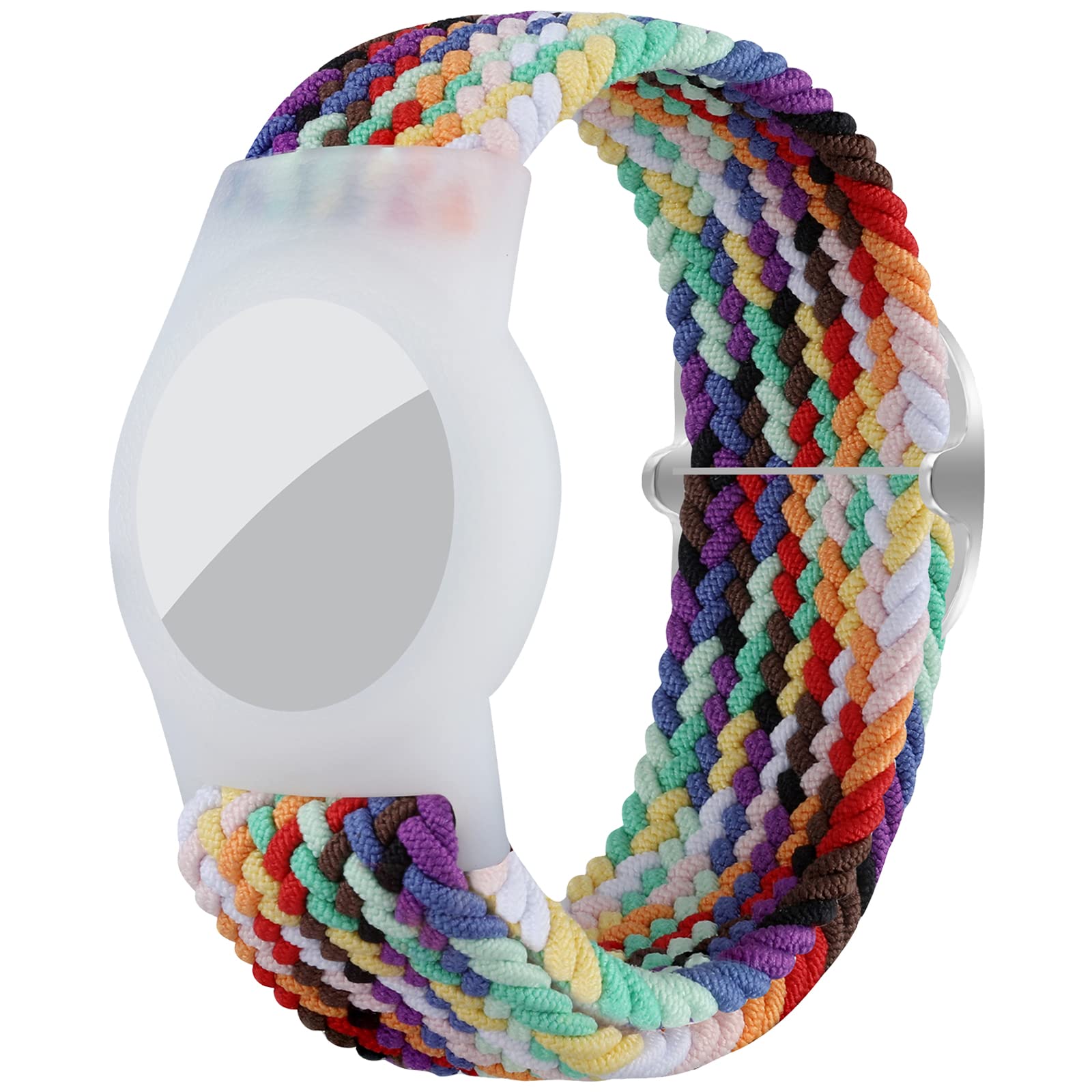 Bracelet for Kids Compatible with AirTag, Nylon Stretch Braided Air Tag Wristband, Protective Case for Airtag GPS Tracker Holder, Adjustable Elastic