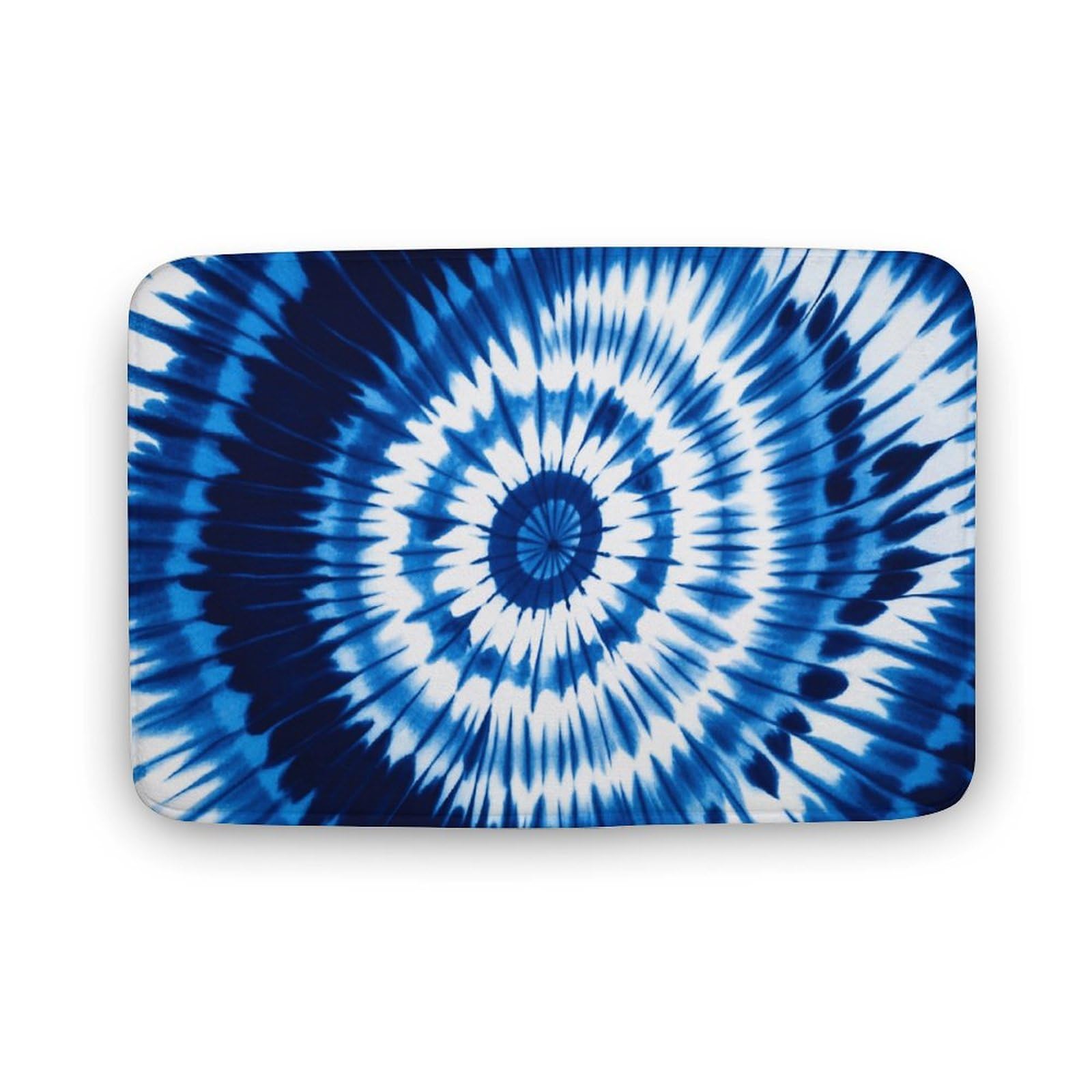 Tapis de salle de bain absorbant en velours corail bleu 80 x 50 cm