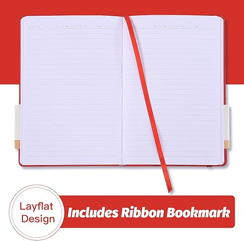 Miniatura 4 de SUIN Cuadernos de tapa dura, cuadernos rayados A5 para escribir 200 páginas, 8.3 x 5.5 pulgadas, cuadernos clásicos a rayas para trabajo, viajes,