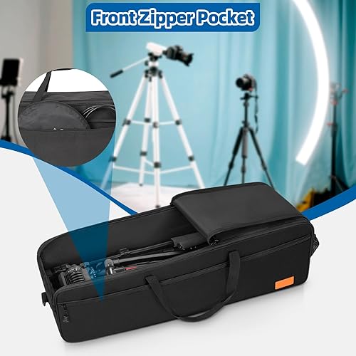Miniatura 6 de TORIBIO Funda de transporte para trípode de 31.5 pulgadas, bolsa de trípode multifunción resistente con correa para el hombro, para luces,