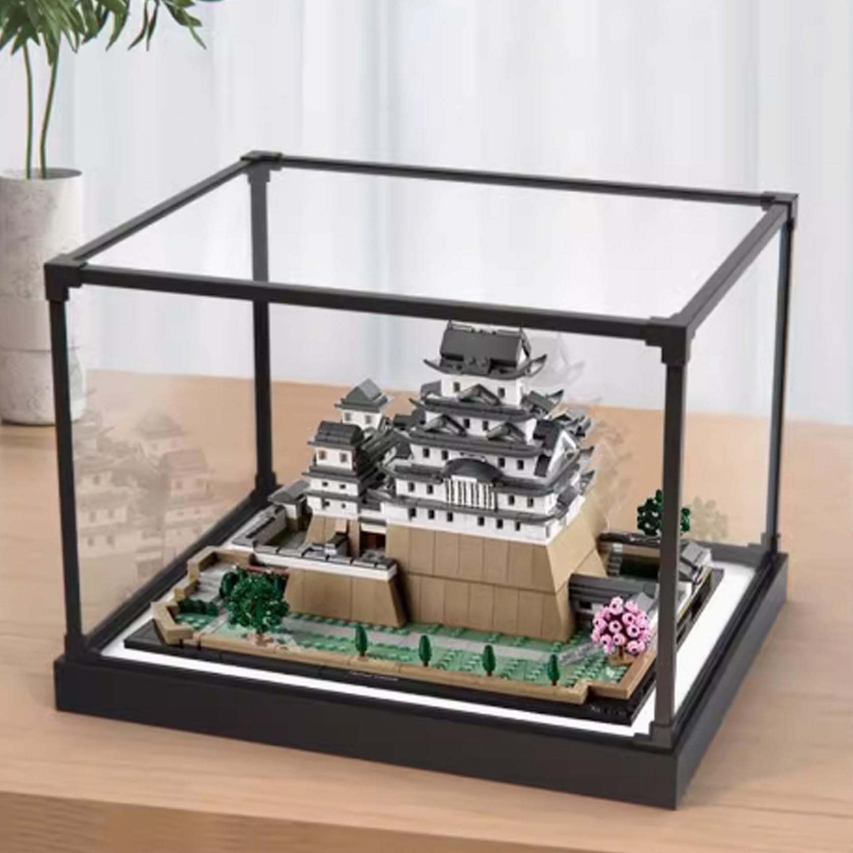 Acrylic Display Case For Lego 21060 Himeji Castle Model, Dustproof Transparent Acrylic Display Case, Storage Box (Model Not Included) (White base)