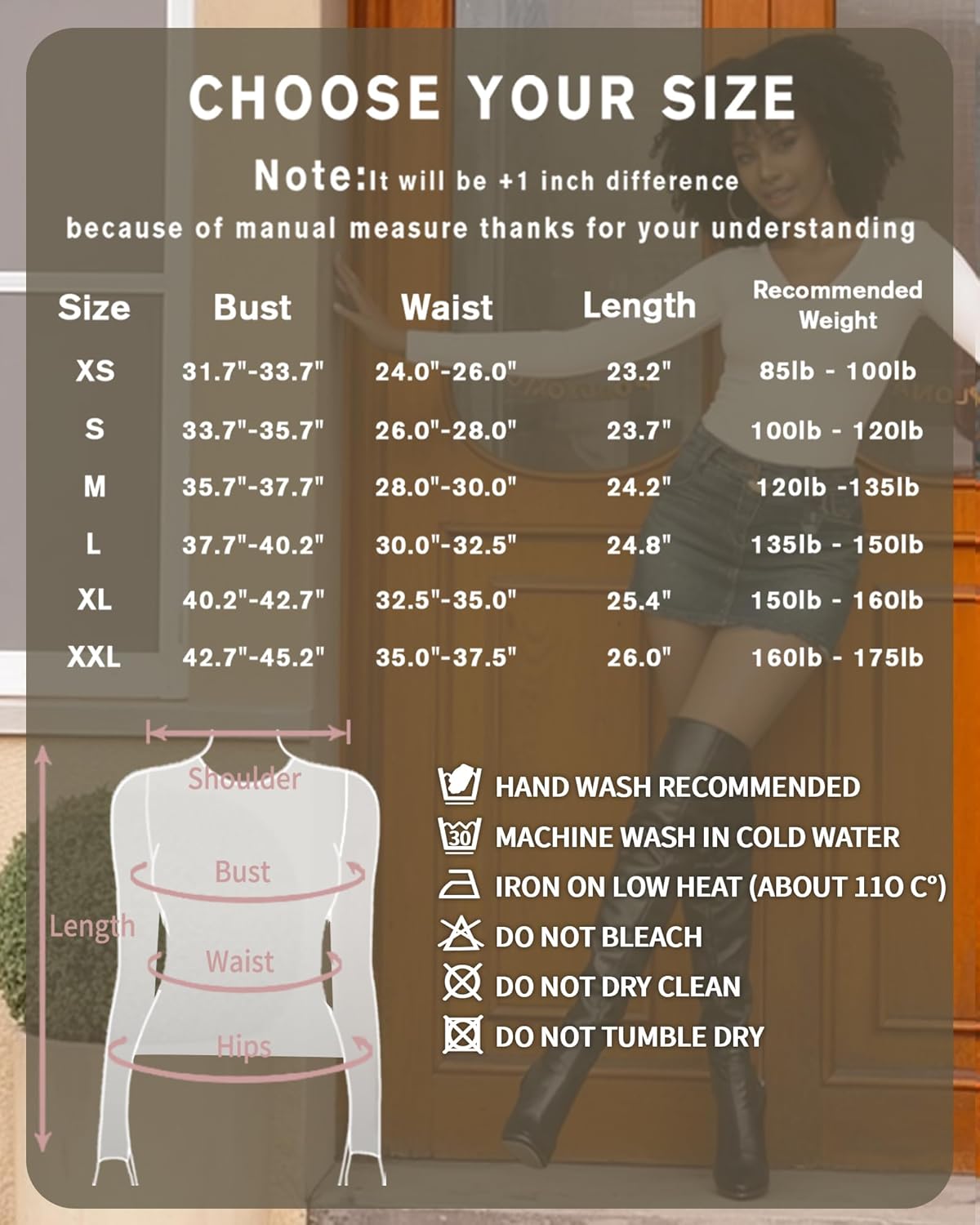 MANGOPOP Deep V Neck Long Sleeve Shirts for Women Sexy Slim Fitted T Shirt Tops - Image 6