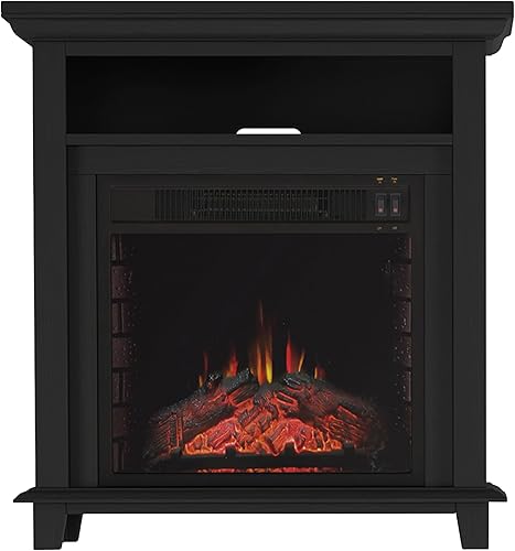Miniatura 6 de Northwest Soporte de TV con chimenea eléctrica de 27 pulgadas para televisores de 32 pulgadas, consola de TV con chimenea, centro de entretenimiento