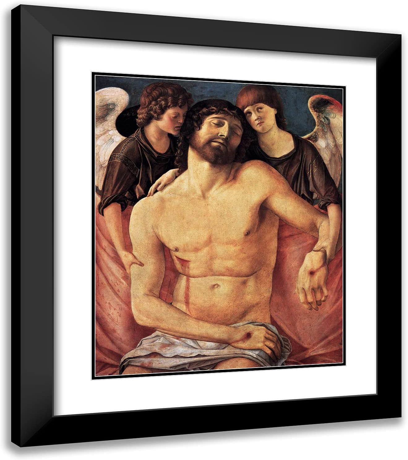 ArtDirect Bellini, Giovanni 20x23 Gold Ornate Framed Art Print with Double Matting Titled: Dead Christ Supported by Angels l