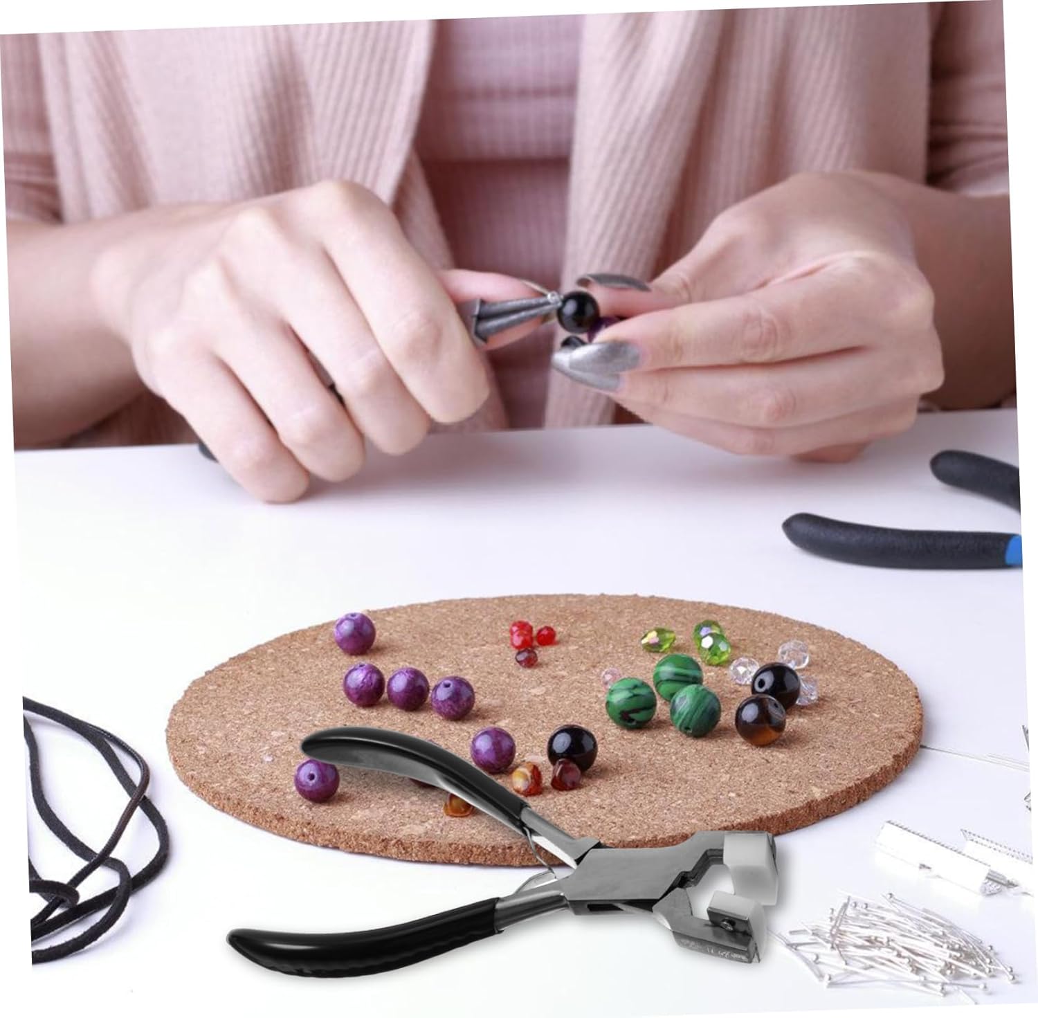 Stylish Jewelry Craft Bending Pliers Stainless Steel Nylon Jaw for Bracelet Adjusting