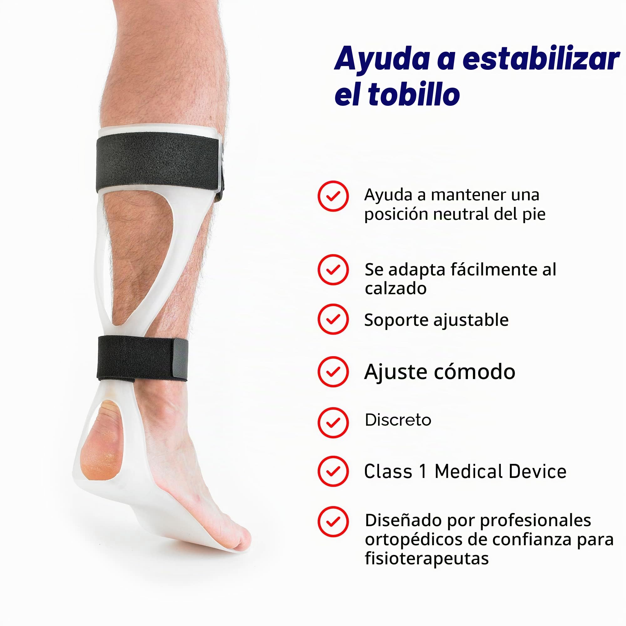 Neo G Órtesis de Tobillo Réflex/Pie caído - Talla XL - Izquierda - Calidad de Grado Médico, correas ajustables. Ayuda a estabilizar el tobillo y aliviar la tensión - Unisex