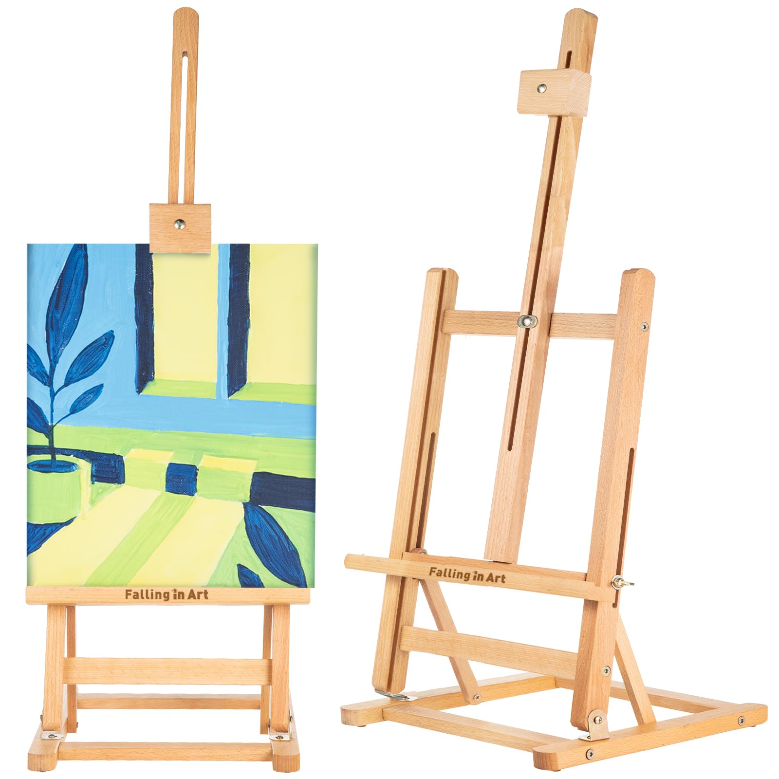 Plateau easel grand en bois de hêtre massif finition soignée pour dessin art