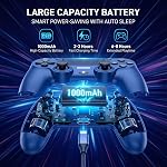 BJXOZ Wireless Controller for PS4 Controller, Gamepad with Dual Vibration, 1000mAh, Six-axis Gyroscope Sensor, Speaker, Headphone Jack, Touchpad, Compatible with PS4/Slim/Pro/PC
