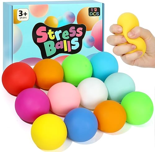 Paquete de 12 bolas antiestrés de rápido crecimiento para niños y adultos, 2.5 pulgadas XL sensoriales esponjosas, bolas grandes para apretar para
