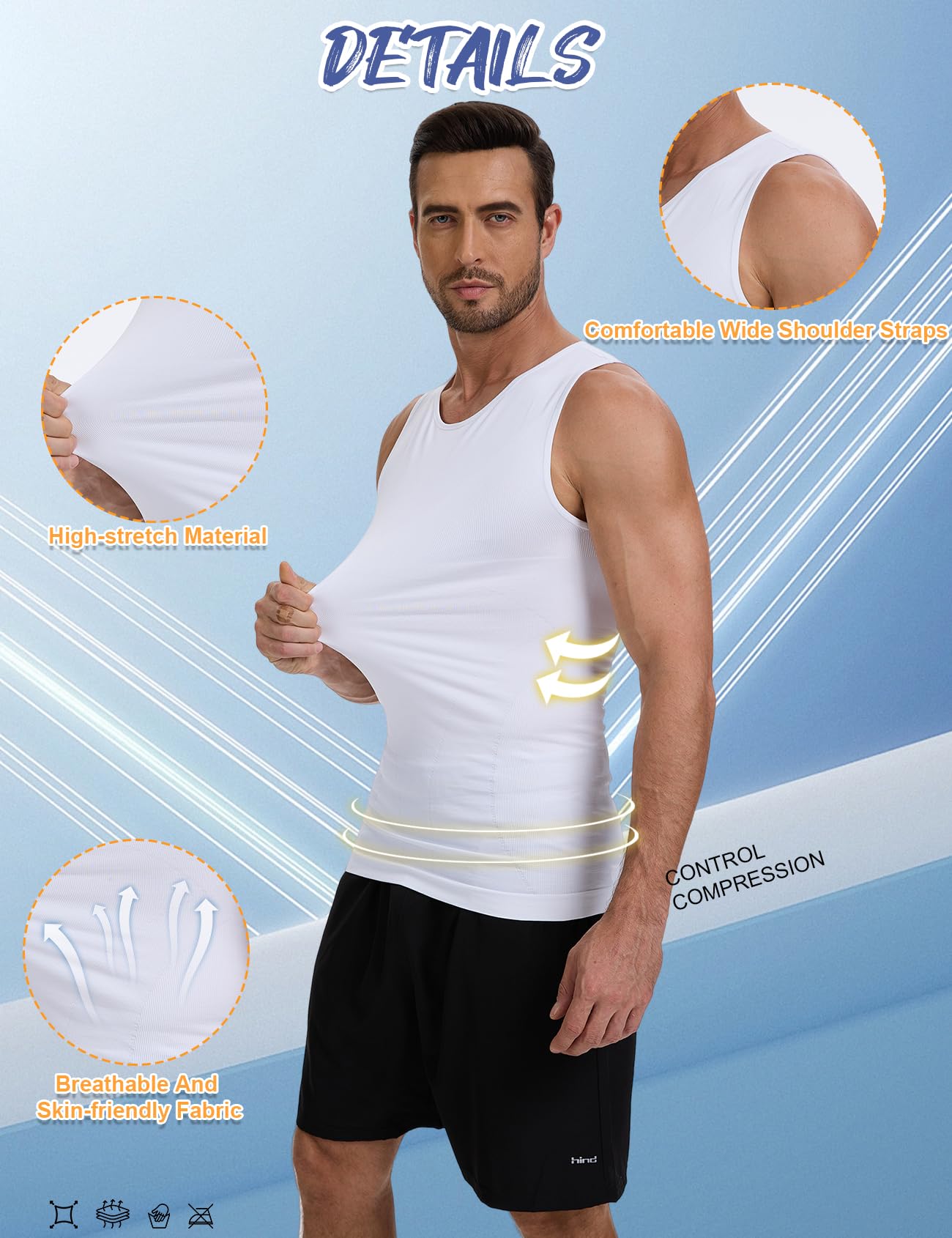 HANERDUN Débardeurs Homme Gynécomastie Debardeur Compression Shirt Gaine Amincissante