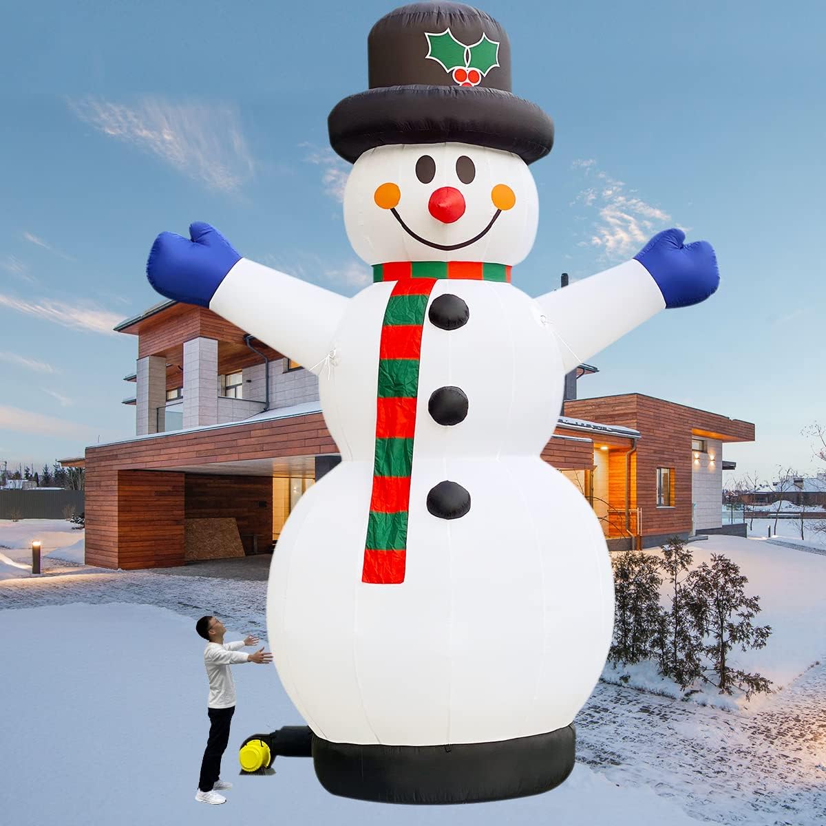 OZIS Giant 33Ft Premium Inflatable Snowman with Blower for Festival Yard Decoration Outdoor Yard Lawn Party Blow Up Decoration